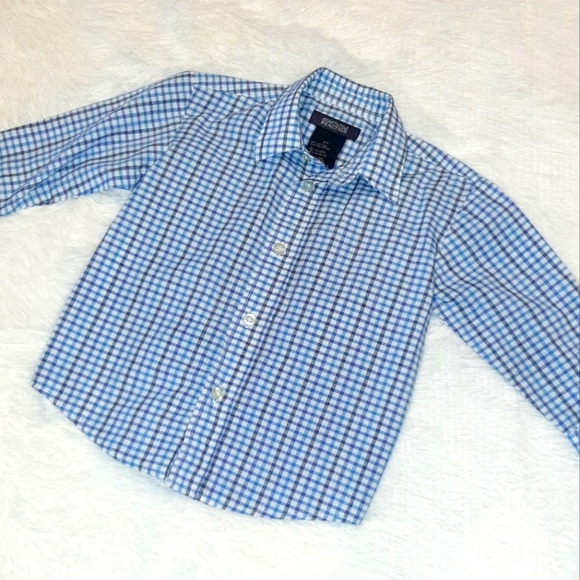 KENNETH COLE REACTION toddler blue gray collared button dress shirt - Picture 2 of 4